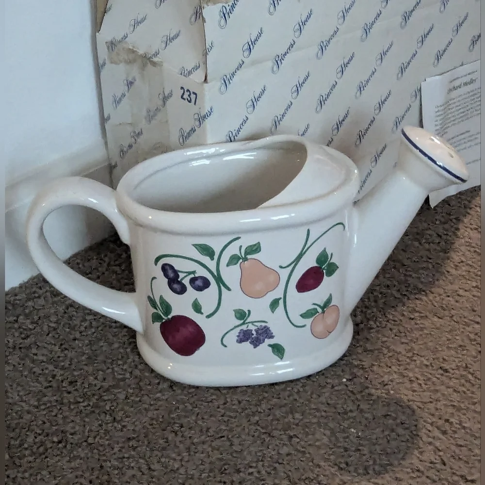 Princess House Orchard Medley Ceramic Watering Can